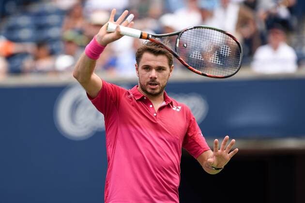 July 29, 2016: Stan Wawrinka of Switzerland reacts after losing a point to Kevin Anderson of South Africa during their quarter finals match of the Rogers Cup tournament at the Aviva Centre in Toronto, Ontario, Canada on July 29, 2016. Cal Media TENNIS 2016 - Rogers Cup Toronto July 29 - ZUMAc04_