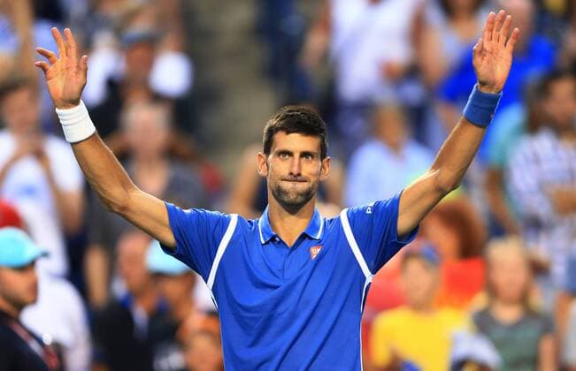 Bilder des Tages - SPORT (160730) -- TORONTO, July 29, 2016 -- Novak Djokovic of Serbia celebrates victory after the quarterfinal match of men s singles against Tomas Berdych of the Czech Republic at the 2016 Rogers Cup in Toronto, Canada, July 29, 2016. Novak Djokovic won 2-0. )(hcs) (SP)CANADA-TORONTO-TENNIS-ROGERS CUP-MEN S SINGLES ZouxZheng 