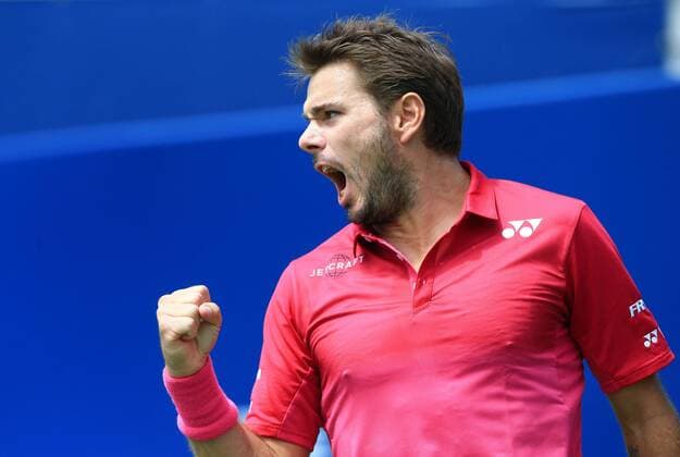 (160729) -- TORONTO, July 29, 2016 -- Stan Wawrinka of Switzerland celebrates scoring during the quarterfinal match of men s singles against Kevin Anderson of South Africa at the 2016 Rogers Cup in Toronto, Canada, July 29, 2016. Stan Wawrinka won 2-0. ) (xr) (SP)CANADA-TORONTO-TENNIS-ROGERS CUP-MEN S SINGLES ZouxZheng 
