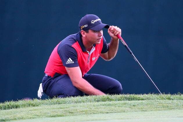 29 JUL 2016: Jason Day of Australia lines up his putt from off the 18th Green during the second round of the 98th PGA Golf Herren Championship played at Baltusrol Golf Club in Springfield,NJ.(Photo by Rich Graessle Icon Sportswire) GOLF: JUL 29 PGA - PGA Championship - Second Round Icon07291619962016 EDITORIAL USE ONLY