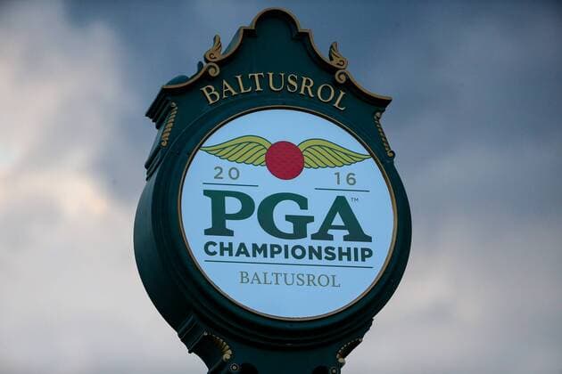 29 JUL 2016: 2016 PGA Golf Herren Championship at Baltusrol clock face with dark clouds behind it during the second round of the 98th PGA Championship played at Baltusrol Golf Club in Springfield,NJ.(Photo by Rich Graessle Icon Sportswire) GOLF: JUL 29 PGA - PGA Championship - Second Round Icon07291620012016 EDITORIAL USE ONLY