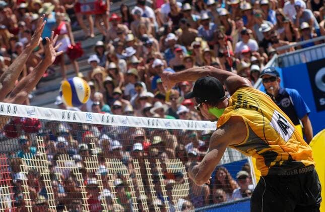 BEACHVOLLEYBALL - A1 Major Klagenfurt 2016 KLAGENFURT,AUSTRIA,30.JUL.16 - Beach volleyball Beachvolleyball - FIVB World Tour 2016, A1 Major Klagenfurt, men. Image shows Jonathan Erdmann (GER). GEPAxpictures xMaticxKlansek