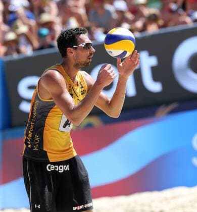 Beachvolleyball. Beach volleyball Beachvolleyball Major Series. Jonathan ERDMANN, (GER). Klagenfurt, 30.7.2016.