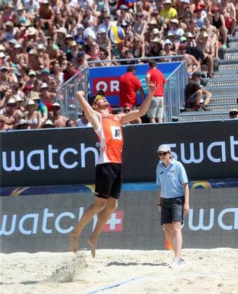 Beachvolleyball. Beach volleyball Beachvolleyball Major Series. Alexander BROUWER, (NED). Klagenfurt, 30.7.2016.