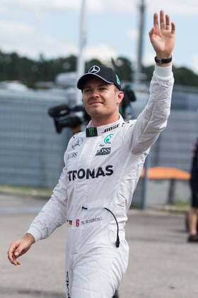 Nico Rosberg (Mercedes AMG Petronas Formula One Team) bejubelt seine Pole Position, Grosser Preis von Deutschland 2016, Qualifikation, Motorsport, Formel 1, 30.07.2016, Copyright: Neis Eibner-Pressefoto EP_ANS