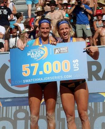 Beachvolleyball. Beach volleyball Beachvolleyball Major Series. Laura LUDWIG, Kira WALKENHORST (GER). Klagenfurt, 30.7.2016.