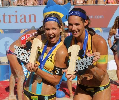 Beachvolleyball. Beach volleyball Beachvolleyball Major Series. Laura LUDWIG, Kira WALKENHORST (GER). Klagenfurt, 30.7.2016.