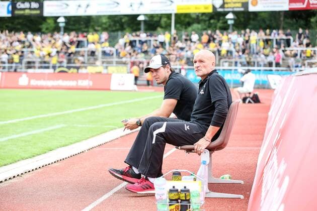 Patrick Helmes (Co-Trainer, Koeln), Stefan Emmerling (Trainer, Cheftrainer, Coach, 1. FC Koeln) , 1. FC Koeln U23 - Borussia Dortmund II Koeln Copyright: Horn xEibner-Pressefoto EP_bhorn