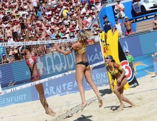 Beachvolleyball. Beach volleyball Beachvolleyball Major Series. Finale Laura LUDWIG, Kira WALKENHORST (GER). Klagenfurt, 30.7.2016.