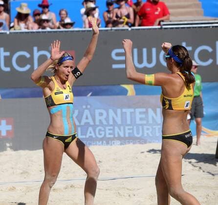 Beachvolleyball. Beach volleyball Beachvolleyball Major Series. Laura LUDWIG, Kira WALKENHORST (GER). Klagenfurt, 30.7.2016.
