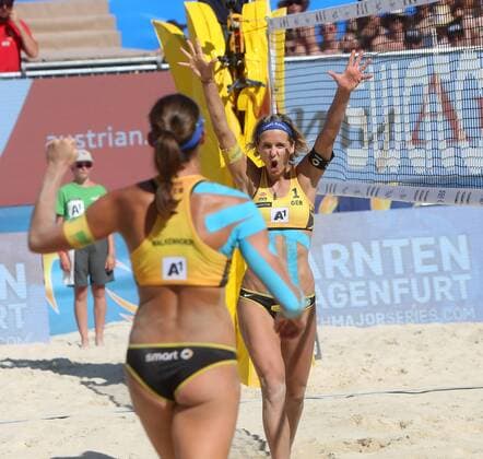 Beachvolleyball. Beach volleyball Beachvolleyball Major Series. Laura LUDWIG, Kira WALKENHORST (GER). Klagenfurt, 30.7.2016.