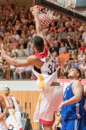 30.07.2016, xomx, Basketball Testspiel, Deutschland - Ukraine emspor, v.l. Johannes Thiemann (Deutschland) Wuerzburg