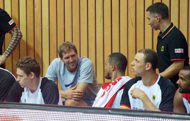 Basketball WÂ¸rzburg 30.07.2016 Länderspiel Testspiel Herren Männer Deutschland (GER) - Ukraine (UKR) Dirk Nowitzki zu Gast