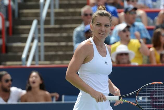 July 30, 2016 - Montreal, Canada - SIMONA HALEP of Romania celebrates match point in her semifinal match vs. A. Kerber in the Rogers Cup Tennis Tournament. Tennis 2016 - Rogers Cup - Day 6 - ZUMAl132