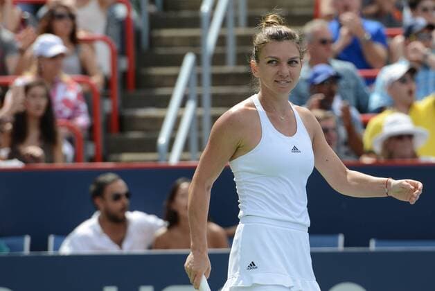 July 30, 2016 - Montreal, Canada - SIMONA HALEP of Romania celebrates match point in her semifinal match vs. A. Kerber in the Rogers Cup Tennis Tournament. Tennis 2016 - Rogers Cup - Day 6 - ZUMAl132