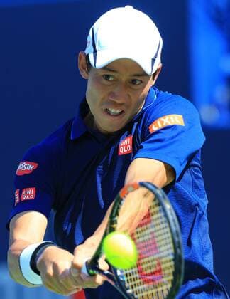 (160731) -- TORONTO, July 30, 2016 -- Kei Nishikori of Japan returns the ball against Stan Wawrinka of Switzerland during their semifinal match of men s singles at the 2016 Rogers Cup in Toronto, Canada, July 30, 2016. Kei Nishikori won 2-0. ) (SP)CANADA-TORONTO-TENNIS-ROGERS CUP-MEN S SINGLES ZouxZheng 