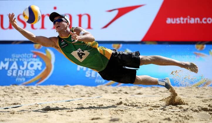 BEACHVOLLEYBALL - A1 Major Klagenfurt 2016 KLAGENFURT,AUSTRIA,31.JUL.16 - Beach volleyball Beachvolleyball - FIVB World Tour 2016, A1 Major Klagenfurt, men. Image shows Gustavo Carvalhaes (BRA). GEPAxpictures xDanielxGoetzhaber