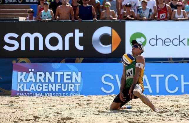 BEACHVOLLEYBALL - A1 Major Klagenfurt 2016 KLAGENFURT,AUSTRIA,31.JUL.16 - Beach volleyball Beachvolleyball - FIVB World Tour 2016, A1 Major Klagenfurt, men. Image shows Gustavo Carvalhaes (BRA). GEPAxpictures xDanielxGoetzhaber