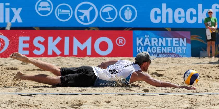 BEACHVOLLEYBALL - A1 Major Klagenfurt 2016 KLAGENFURT,AUSTRIA,31.JUL.16 - Beach volleyball Beachvolleyball - FIVB World Tour 2016, A1 Major Klagenfurt, men. Image shows Chaim Schalk (CAN). GEPAxpictures xMaticxKlansek