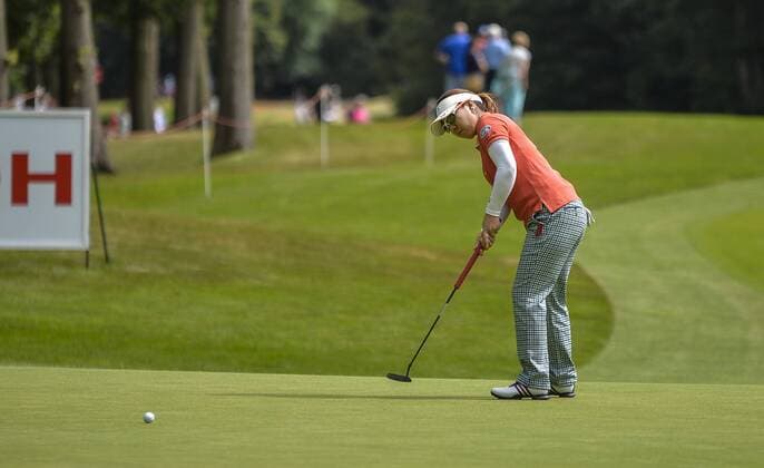 31.07.2016. Woburn Golf Course, Milton Keynes, England. Ricoh Womens Open Golf, final round. Mika Miyazato (Japan) putts on the 4th. xAndrewxThompsonx  ActionPlus11766873