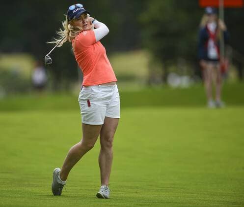 31.07.2016. Woburn Golf Course, Milton Keynes, England. Ricoh Womens Open Golf, final round. Charley Hull (England) plays from the fairway on the 2nd. xAndrewxThompsonx  ActionPlus11766876