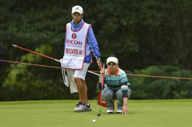 31.07.2016. Woburn Golf Course, Milton Keynes, England. Ricoh Womens Open Golf, final round. Mika Miyazato (Japan) lines up a putt on the 2nd green. xAndrewxThompsonx  ActionPlus11766878