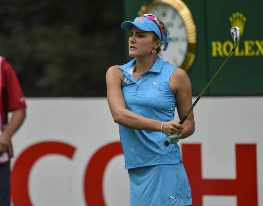31.07.2016. Woburn Golf Course, Milton Keynes, England. Ricoh Womens Open Golf, final round. Lexi Thompson (USA) tees off on the 6th. xAndrewxThompsonx  ActionPlus11767072
