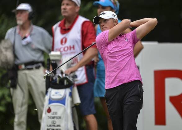 31.07.2016. Woburn Golf Course, Milton Keynes, England. Ricoh Womens Open Golf, final round. Stacy Lewis (USA) tees off on the 6th. xAndrewxThompsonx  ActionPlus11767073