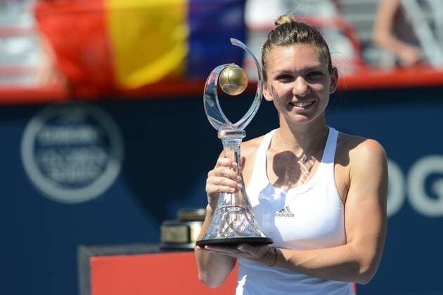 July 31, 2016 - Montreal, Canada - SIMONA HALEP of Romania poses with her trophy after winning the Rogers Cup Tennis Tournament. Tennis 2016 - Rogers Cup - Day 7 - ZUMAl132
