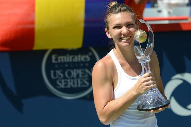 July 31, 2016 - Montreal, Canada - SIMONA HALEP of Romania poses with her trophy after winning the Rogers Cup Tennis Tournament. Tennis 2016 - Rogers Cup - Day 7 - ZUMAl132