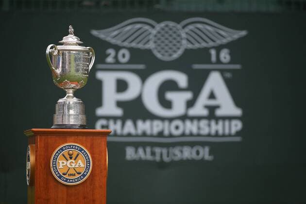 31 JUL 2016: The Wanamaker Trophy at the 1st hole of the final round of the 98th PGA Golf Herren Championship played at Baltusrol Golf Club in Springfield,NJ.(Photo by Rich Graessle Icon Sportswire) GOLF: JUL 31 PGA - PGA Championship - Final Round Icon07311621572016 EDITORIAL USE ONLY