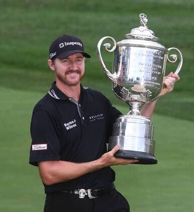 July 31, 2016 - Springfield, NJ, USA - Jimmy Walker holds the Championship trophy after winning the PGA Golf Herren Championship at Baltusrol Golf Club Sunday, July 31, 2016 in Springfield, N.J. PGA Championship - ZUMAm67_