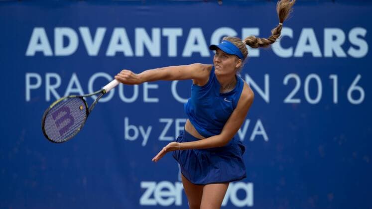 German Antonia Lottner plays against Carina Witthoeft during the women s ITF final of Advantage Cars Prague Open 2016 tennis tournament in Prague, Czech Republic, July 31, 2016. (CTKxPhoto MichalxKamaryt) CTKPhotoP201607310189601  kmt 7