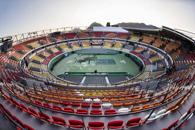Rio 2016, Tennis, letzte Vorbereitungen im Olympischen Tenniszentrum - Rio de Janeiro, Brasilien.  Copyright: PETTERxARVIDSON BB160801PA096