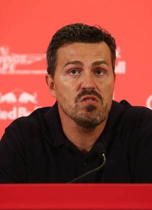 SOCCER - UEFA CL quali, RBS vs Tirana SALZBURG,AUSTRIA,02.AUG.16 - SOCCER - UEFA Champions League, qualifiers, Red Bull Salzburg vs FK Partizani Tirana, press confernce. Image shows head coach Oscar Garcia (RBS). GEPAxpictures xFelixxRoittner