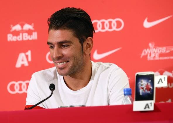 SOCCER - UEFA CL quali, RBS vs Tirana SALZBURG,AUSTRIA,02.AUG.16 - SOCCER - UEFA Champions League, qualifiers, Red Bull Salzburg vs FK Partizani Tirana, press confernce. Image shows Jonatan Soriano (RBS). GEPAxpictures xFelixxRoittner