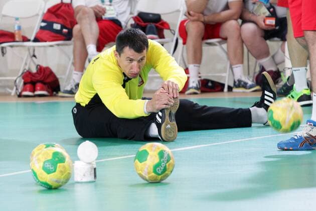 SLAWOMIR SZMAL - Olympia POLISH HANDBALL national team Nationalteam TRAINING PILKA RECZNA HANDBALL SALA TRENINGOWA PRZY FUTURE ARENA RIO DE JANEIRO 01.08.2016 