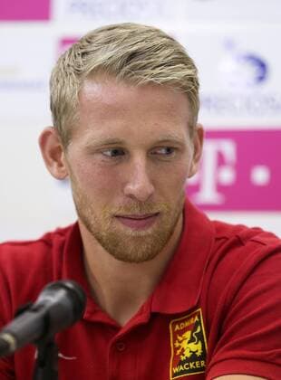 SOCCER - UEFA EL quali, Liberec vs Admira LIBEREC,CZECH REPUBLIC,02.AUG.16 - SOCCER - UEFA Europa League, qualifiers, Slovan Liberec vs FC Admira Wacker Moedling, preview, press conference PK Pressekonferenz Admira. Image shows Thomas Ebner (Admira). GEPAxpictures xPhilippxBrem