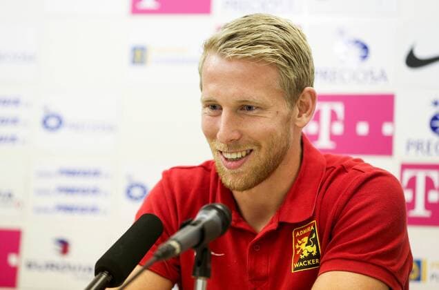 SOCCER - UEFA EL quali, Liberec vs Admira LIBEREC,CZECH REPUBLIC,02.AUG.16 - SOCCER - UEFA Europa League, qualifiers, Slovan Liberec vs FC Admira Wacker Moedling, preview, press conference PK Pressekonferenz Admira. Image shows Thomas Ebner (Admira). GEPAxpictures xPhilippxBrem