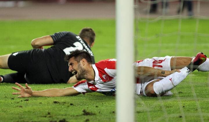 02.08.2016 Belgrade(Serbia) FK Crvena Zvezda(FC Red Star)-PFC Ludogorets 3rd leg champions league qualify men s football Hugo Vieira FK Crvena Zvezda(FC Red Star) during match : 