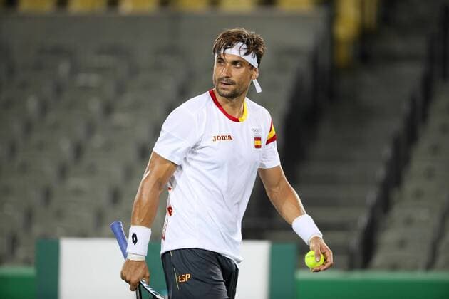 Rio 2016, Tennis, Training David Ferrer Spanish tennis player David Ferrer reacts during a training session at the Tennis Center, prior to the start of the Olympic Games Olympische Spiele Olympia OS next 5 August, in Rio de Janeiro, Brazil, 2 August 2016. EFE Jose Mendez RAFAEL NADAL S TRAINING SESSION !ACHTUNG: NUR REDAKTIONELLE NUTZUNG!  RIO016 20160802-636057781500768281