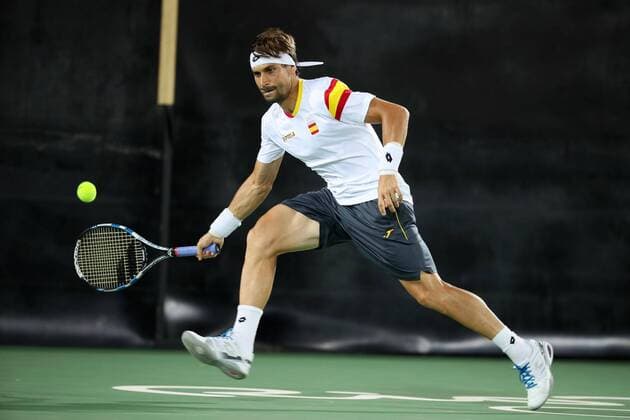 Rio 2016, Tennis, Training David Ferrer Spanish tennis player David Ferrer in action during a training session at the Tennis Center, prior to the start of the Olympic Games Olympische Spiele Olympia OS next 5 August, in Rio de Janeiro, Brazil, 2 August 2016. EFE Jose Mendez RAFAEL NADAL S TRAINING SESSION !ACHTUNG: NUR REDAKTIONELLE NUTZUNG!  RIO021 20160802-636057781572216281