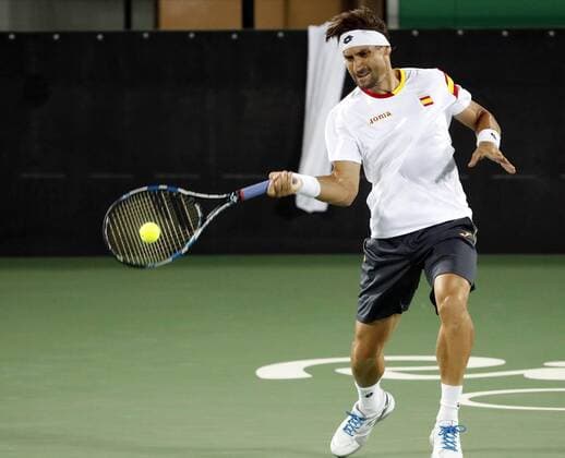 Rio 2016, Tennis, Training David Ferrer Spanish tennis player David Ferrer in action during a training session at the Tennis Center, prior to the start of the Olympic Games Olympische Spiele Olympia OS next 5 August, in Rio de Janeiro, Brazil, 2 August 2016. RAFAEL NADAL S TRAINING SESSION !ACHTUNG: NUR REDAKTIONELLE NUTZUNG!  RIO022 20160802-636057782238960281