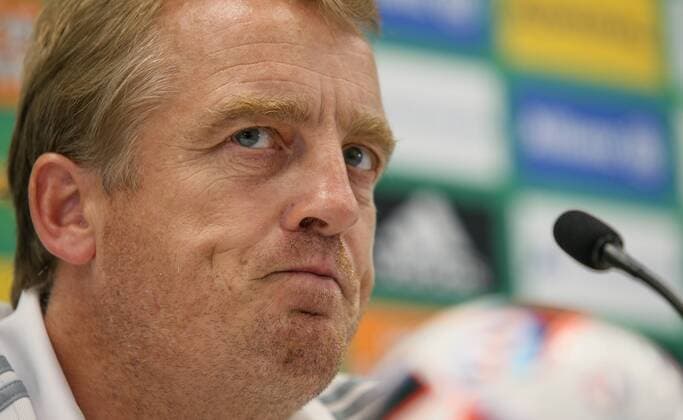 SOCCER - EL quali, Rapid vs Zhodino VIENNA,AUSTRIA,03.AUG.16 - SOCCER - UEFA Europa League, qualification, SK Rapid Wien vs FC Torpedo Zhodino, preview, press conference PK Pressekonferenz Rapid. Image shows head coach Mike Bueskens (Rapid). Keywords: Wien Energie. GEPAxpictures xMarioxKneisl