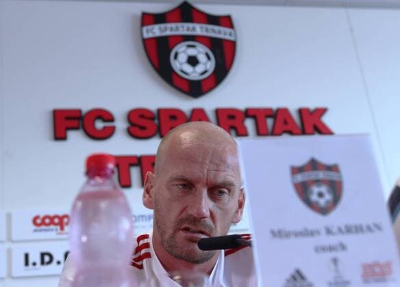 SOCCER - EL quali, Trnava vs A.Wien TRNAVA,SLOVAKIA,03.AUG.16 - SOCCER - UEFA Europa League, qualification, FC Spartak Trnava vs FK Austria Wien, preview, press conference PK Pressekonferenz Trnava. Image shows head coach Miroslav Karhan (Spartak Trnava). GEPAxpictures xChristianxOrt