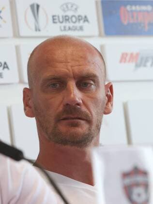 SOCCER - EL quali, Trnava vs A.Wien TRNAVA,SLOVAKIA,03.AUG.16 - SOCCER - UEFA Europa League, qualification, FC Spartak Trnava vs FK Austria Wien, preview, press conference PK Pressekonferenz Trnava. Image shows head coach Miroslav Karhan (Spartak Trnava). GEPAxpictures xChristianxOrt