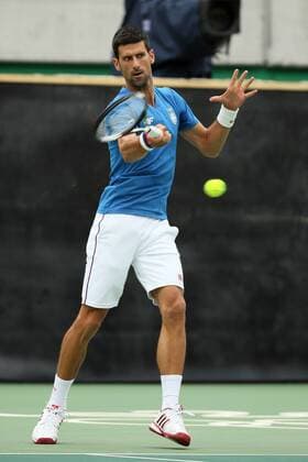 Serbian tennis player Novak Djokovic is seen during a training session at the Tennis Center in Rio de Janeiro, Brazil, on 03 August 2016. Rio 2016 Olympic Games Olympische Spiele Olympia OS take place from 05 to 21 August. EFE Jose Mendez NOVAK DJOKOVIC TRAINING SESSION !ACHTUNG: NUR REDAKTIONELLE NUTZUNG!  20160803-636058457710765504
