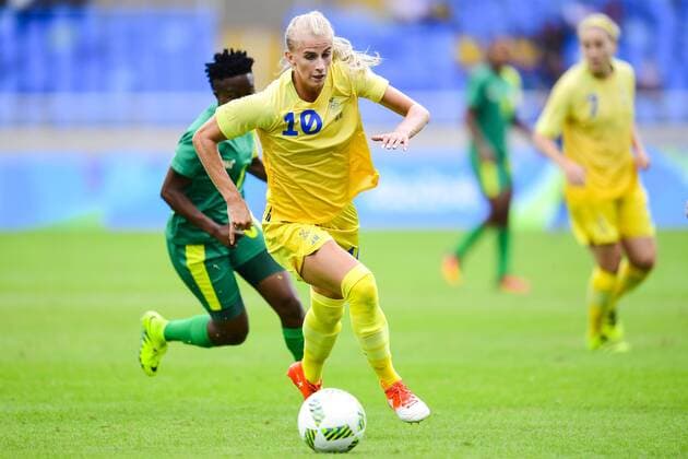 Rio 2016, Fußball, Damen, Schweden - Südafrika 160803 Sveriges Sofia Jakobsson under fotbollsmatchen mellan Sverige och Sydafrika den 3 augusti 2016 under OS i Rio de Janeiro.  Copyright: PETTERxARVIDSON BB160803PA027
