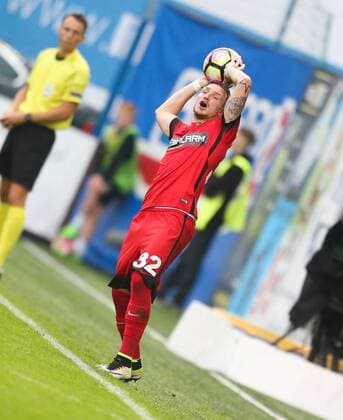 SOCCER - UEFA EL quali, Liberec vs Admira LIBEREC,CZECH REPUBLIC,03.AUG.16 - SOCCER - UEFA Europa League, qualification, Slovan Liberec vs FC Admira Wacker Moedling. Image shows Philipp Posch (Admira). GEPAxpictures xPhilippxBrem