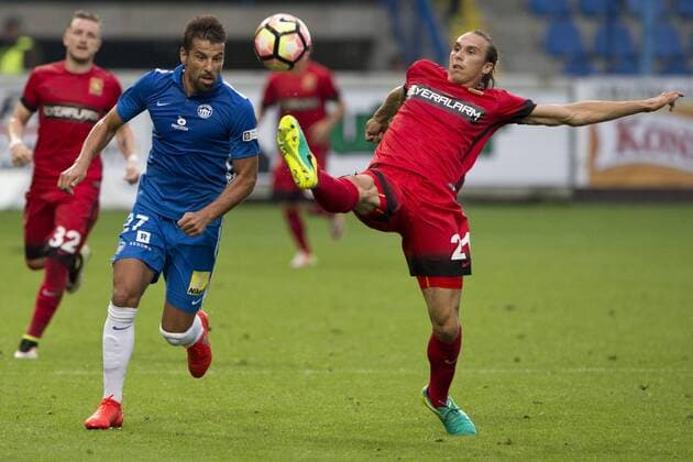 From left: Milan Baros of Liberec and Markus Wostry of Admira in action during the Football Europa League 3rd qualifying round s return match: Slovan Liberec vs Admira Moedling, in Liberec, Czech Republic, August 3, 2016. (CTKxPhoto MichalxKamaryt) CTKPhotoP201608030820001  kmt 5